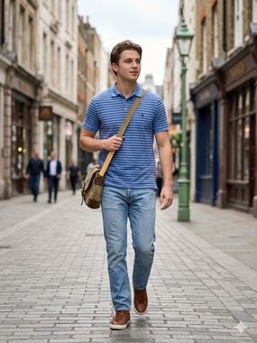 Polo Ralph Lauren Striped Custom Slim Fit Polo Shirt Men's Large